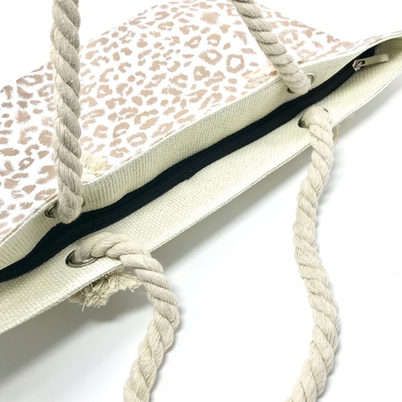 Rose Gold Metallic Leopard Tote - Picture 6 of 8